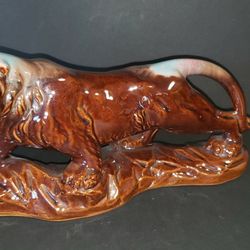 Vintage Midcentury Ceramic LIONESS with Jewel Eyes Console Center Piece- made in Japan by SONSCO