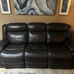 Leather Reclining Electric Couch 
