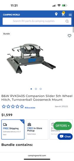 B&W Companion Single-Point Mounted Slider Fifth Wheel Hitch