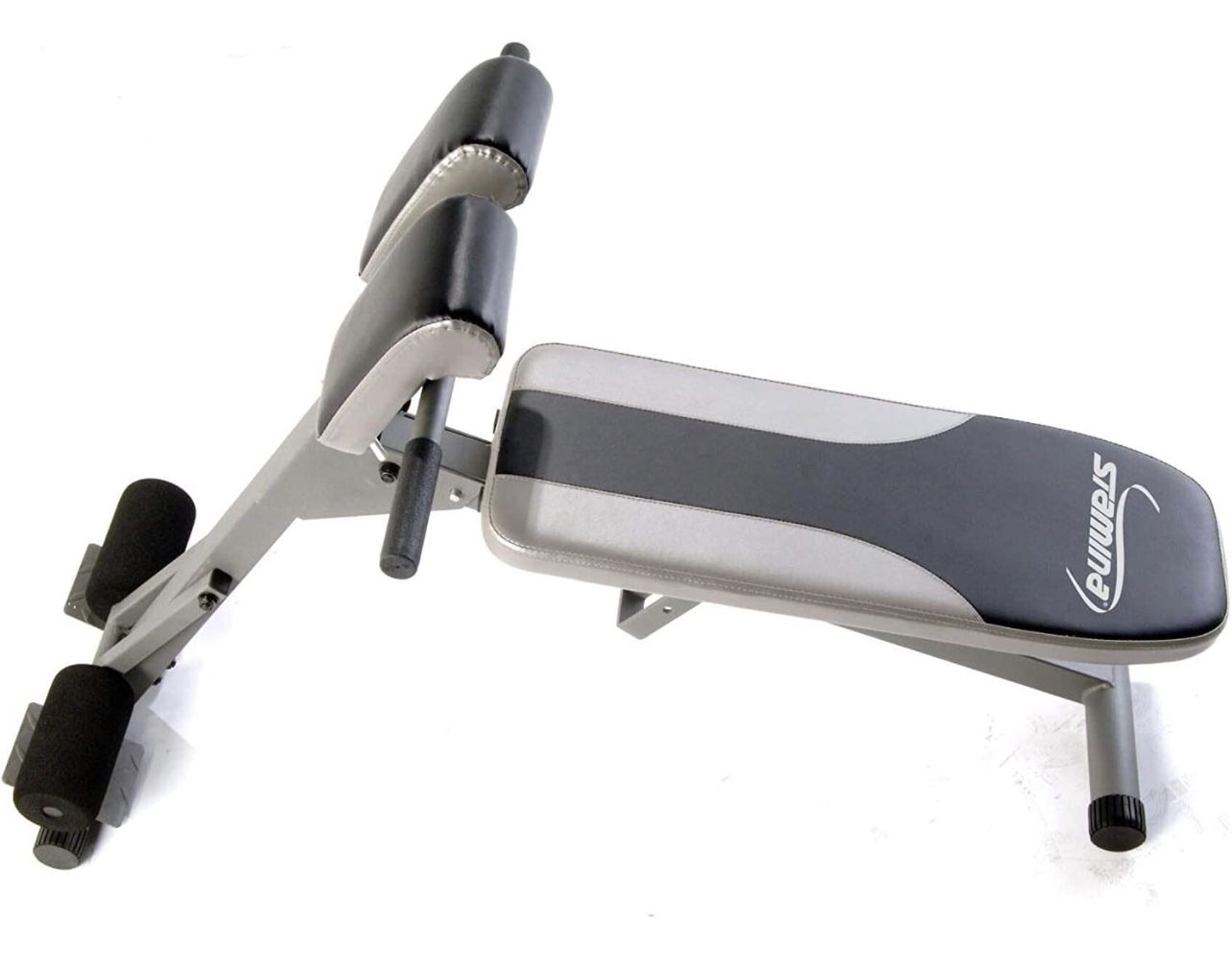 Stamina Hyperextension Bench 2014 - Adjustable and Foldable Exercise Bench Roman Chair with Smart Workout App -