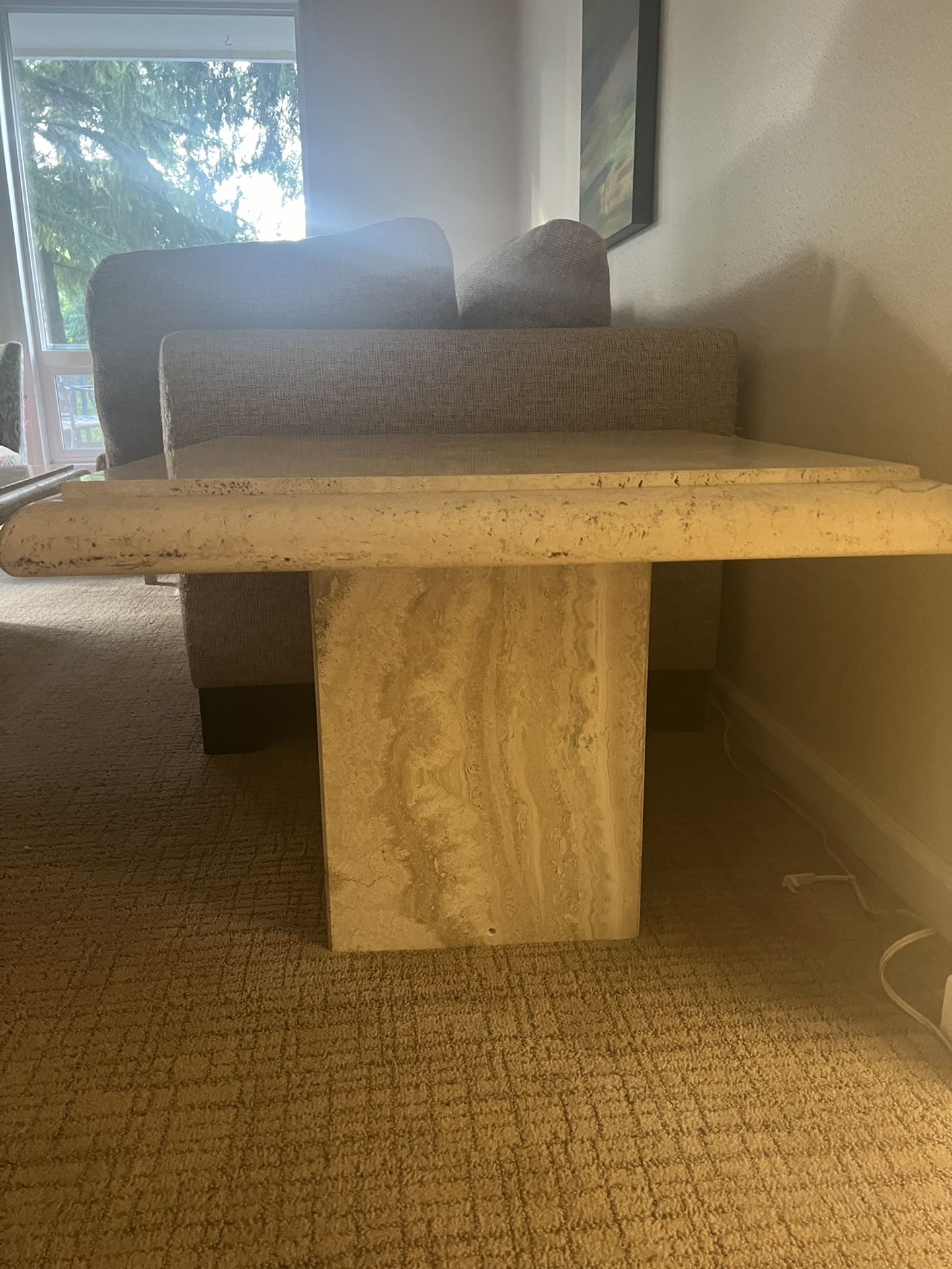 Travertine End Tables