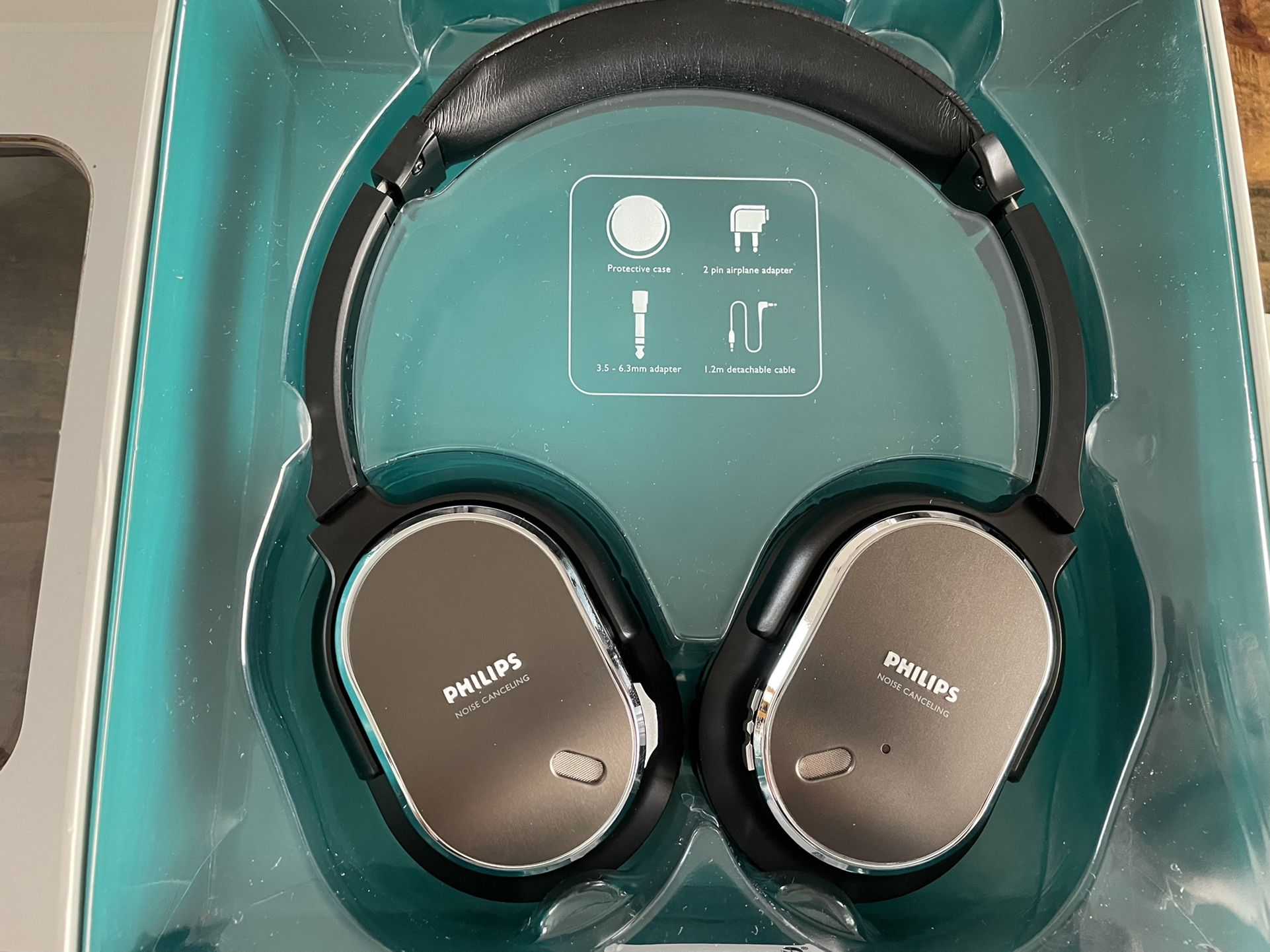 Philips Noise Cancelling Headphones Model: SHN9500 Used For Travel CIB.