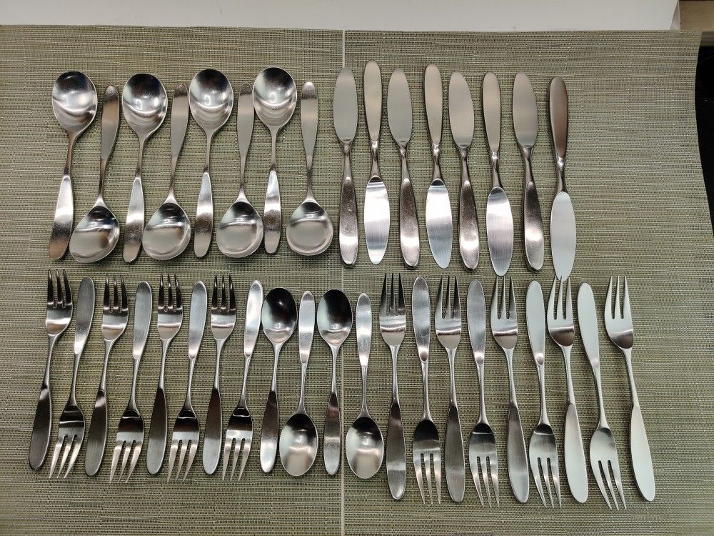 Lauffer Magnum Mid-Century Modern 18/8 Stainless Flatware - Lot of 37 Pcs Japan