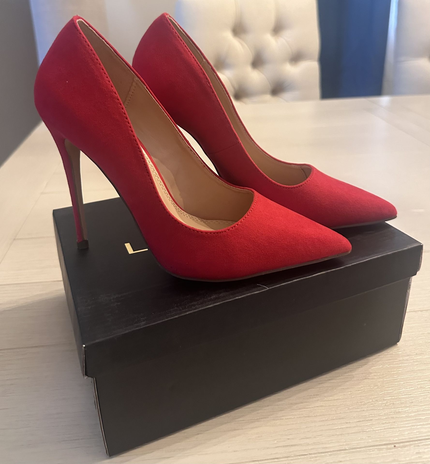 Red Women's Stiletto High Heel Pumps Closed Pointy Toe Classic Party Dress Pump Shoes