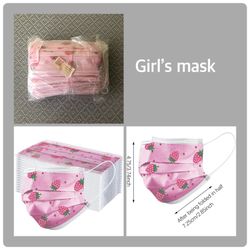 NEW Printed Disposable Face Masks with Designs for Kids 44 pc 3-Ply Cute Mask Full Face Protection