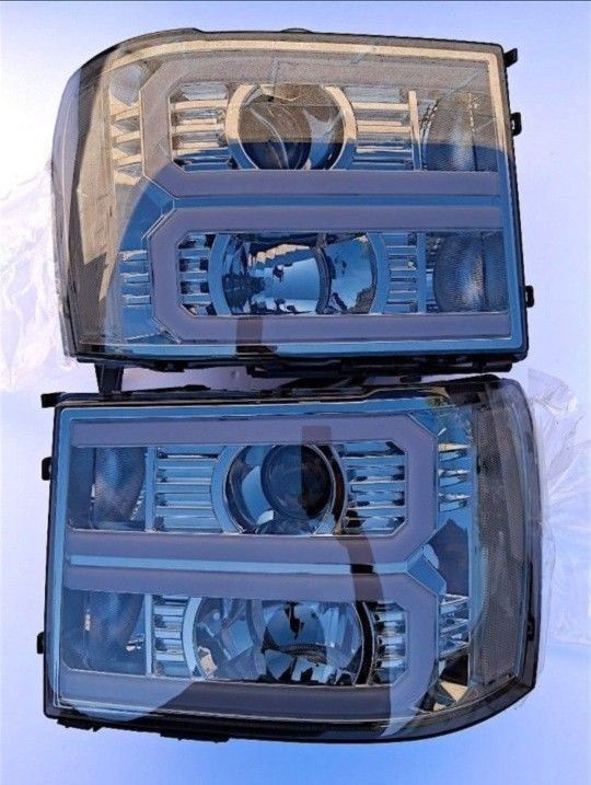 07-13 Gmc Sierra LED DRL Headlights Luces Focos Micas Faros Faroles07-13 Gmc Sierra LED DRL Headlights Luces Focos Micas Faros Faroles