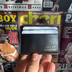 Gucci Leather Card Case with Gucci Logo (4 Card Slot) Black BRAND NEW