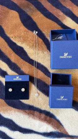 Swarovski crystal studs and necklace