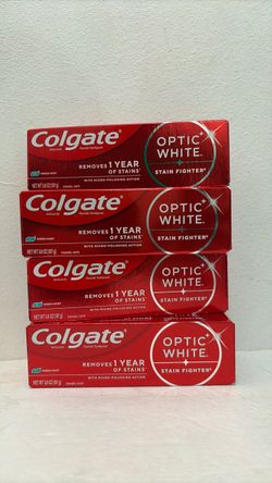 Colgate Optic White + Stain Fighter (Fresh Mint Gel) Toothpaste Bundle Set