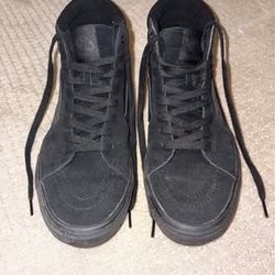 Vans Sk8-Hi Black Suede Canvas Men’s Size 10 PopCush Skate Shoes