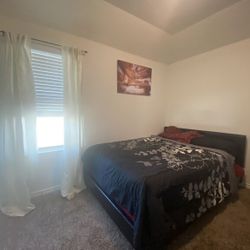 Queen bedroom mattress and Black frame