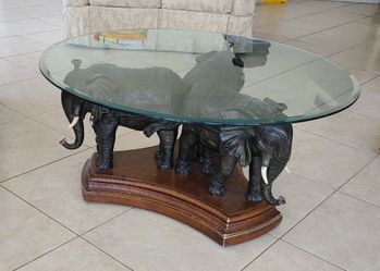 GLASS TOP COFFEE TABLE