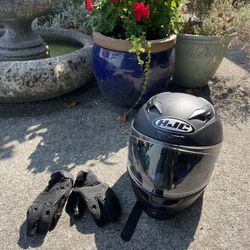 HJC Motorcycle Helmet And Gloves  