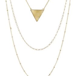 14k GOLD PLATED TRIPLE LAYER TRIANGLE  NECKLACE