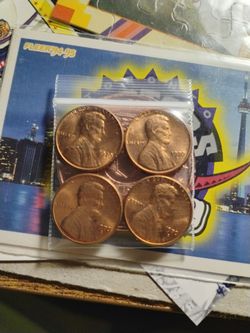 4) 1970 -D Uncirculated Lincoln Memorial Cent For Sale