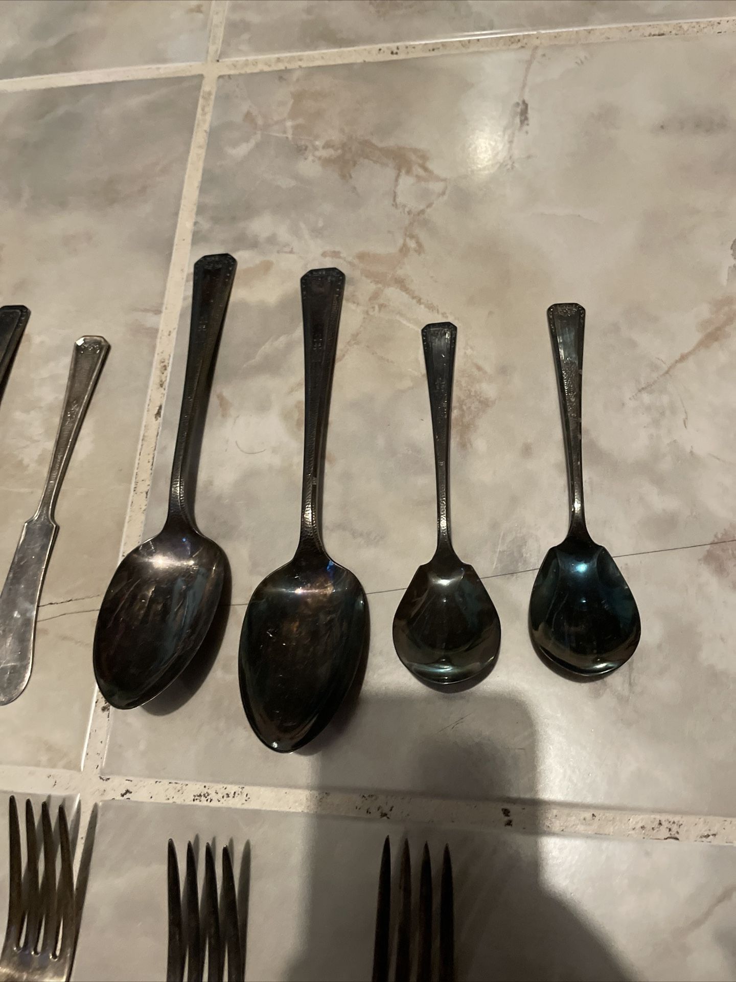 1881 Rogers Oneida A-1 Vintage Silverware (15 PCs) Flatware Silverplate