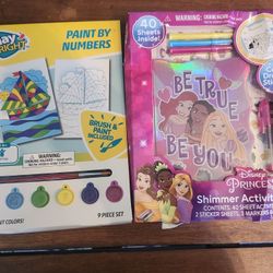 2 Pc. Paint By Numbers And Shimmer Activity Set-  Disney Pricesses And Boat