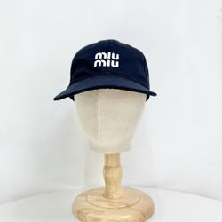 Navy Blue Miu Miu Baseball Hat