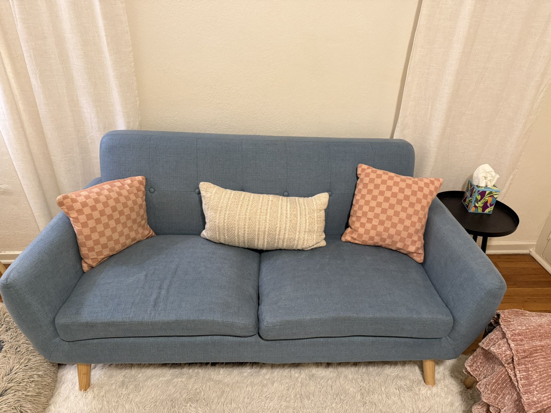 Small Couch And Ottoman For Sale: Must Pickup