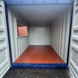 CUSTOM 10FT CONTAINER – CONCESSION STAND READY | SWING DOORS + SERVING WINDOW