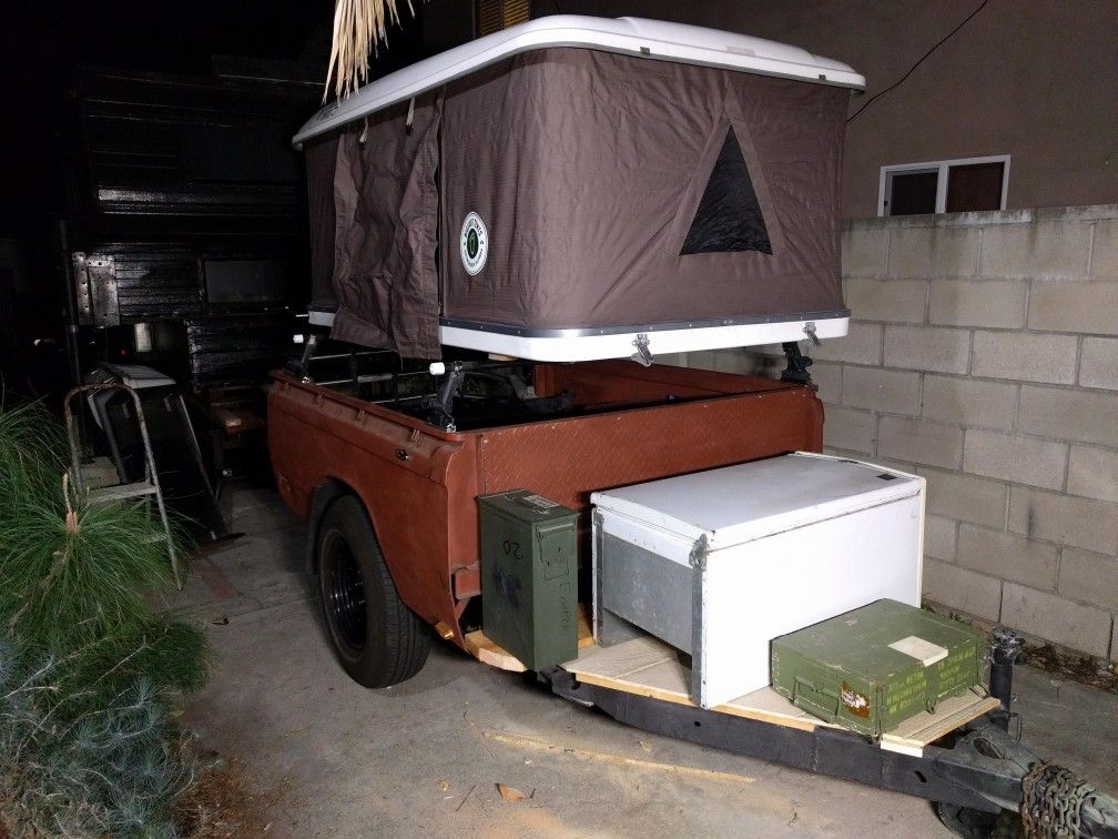 Update* 1973 Chevy Luv truck bed trailer camper for Sale in Pasadena