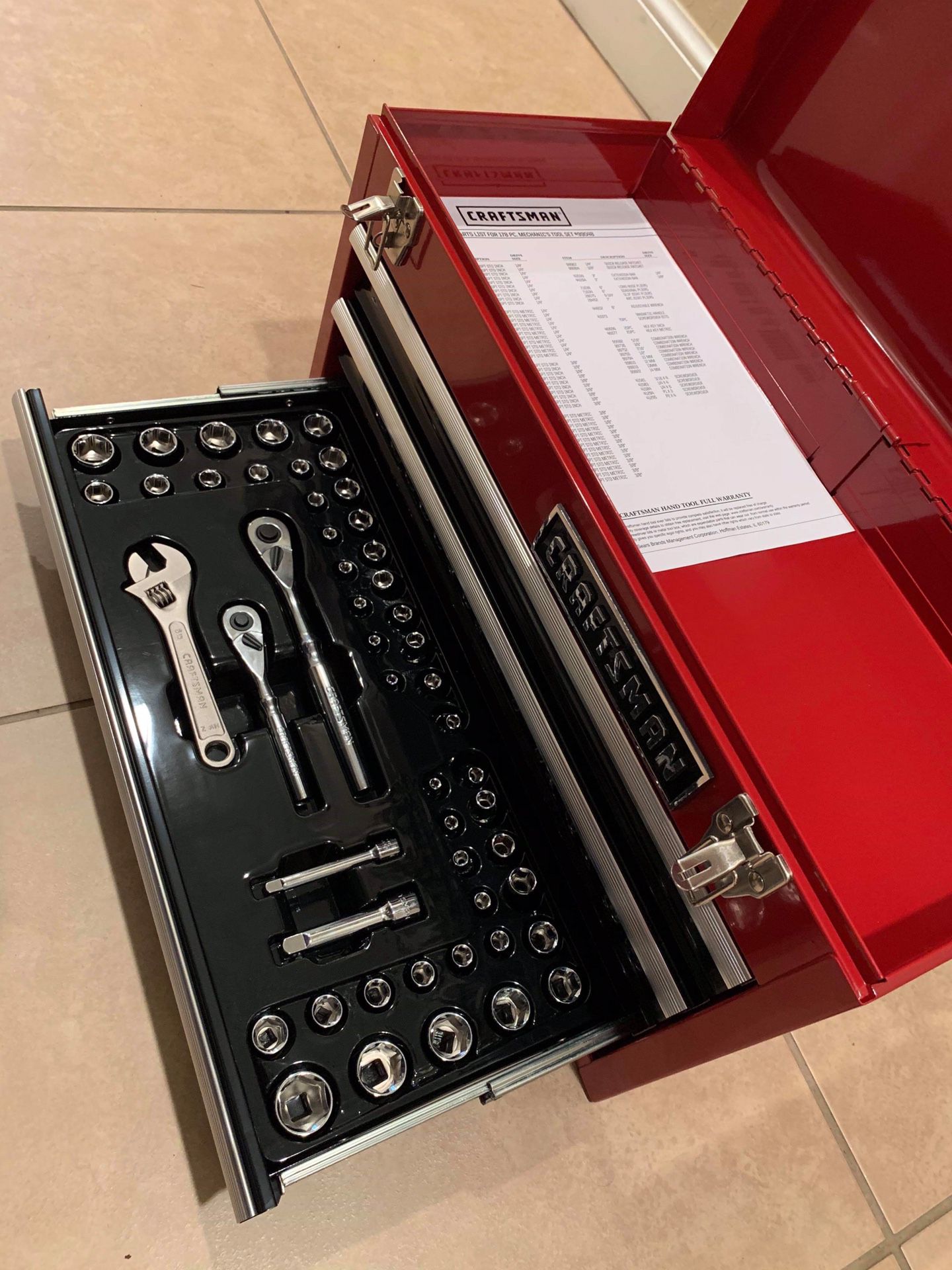 Portable Metal CRAFTSMAN Tool Box with Tools - NEW in original box