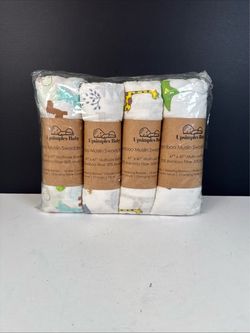 Baby Swaddle Blankets Muslin Bamboo 47x47 – 4 Pack – New