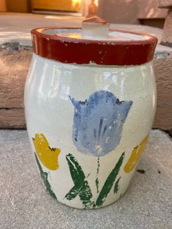 Vintage Stoneware Crock Jar with Lid