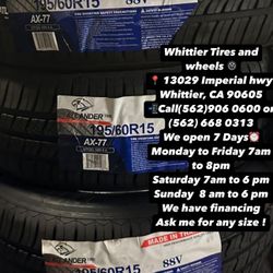 SET OF NEW TIRES 195/60R15 ATLANDER , INCLUDING MOUNTING AND BALANCING. ASK ME FOR ANY SIZE OR BRAND