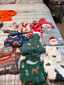 Ten Christmas pj sets. Each $5 other items bathrobe etc $5 each