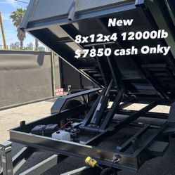 Dump Trailer 8x12x4 12000lb Scissor/ramps $7850 Cash 