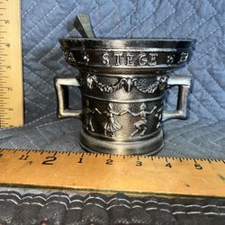 Vintage Richard A. Klein Apothecary Heavy Cast Brass Mortar & Pestle 