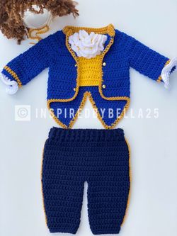 Inspired in beauty and the beast the movie crochet outfit handmade