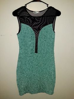 Used Mint Black Sheer Dress