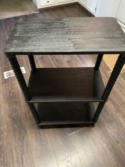 Black wooden shelf