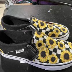 Girls Sunflower Vans Sz 6 New 