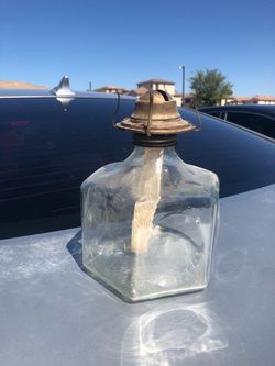 Vintage glass oil lamp