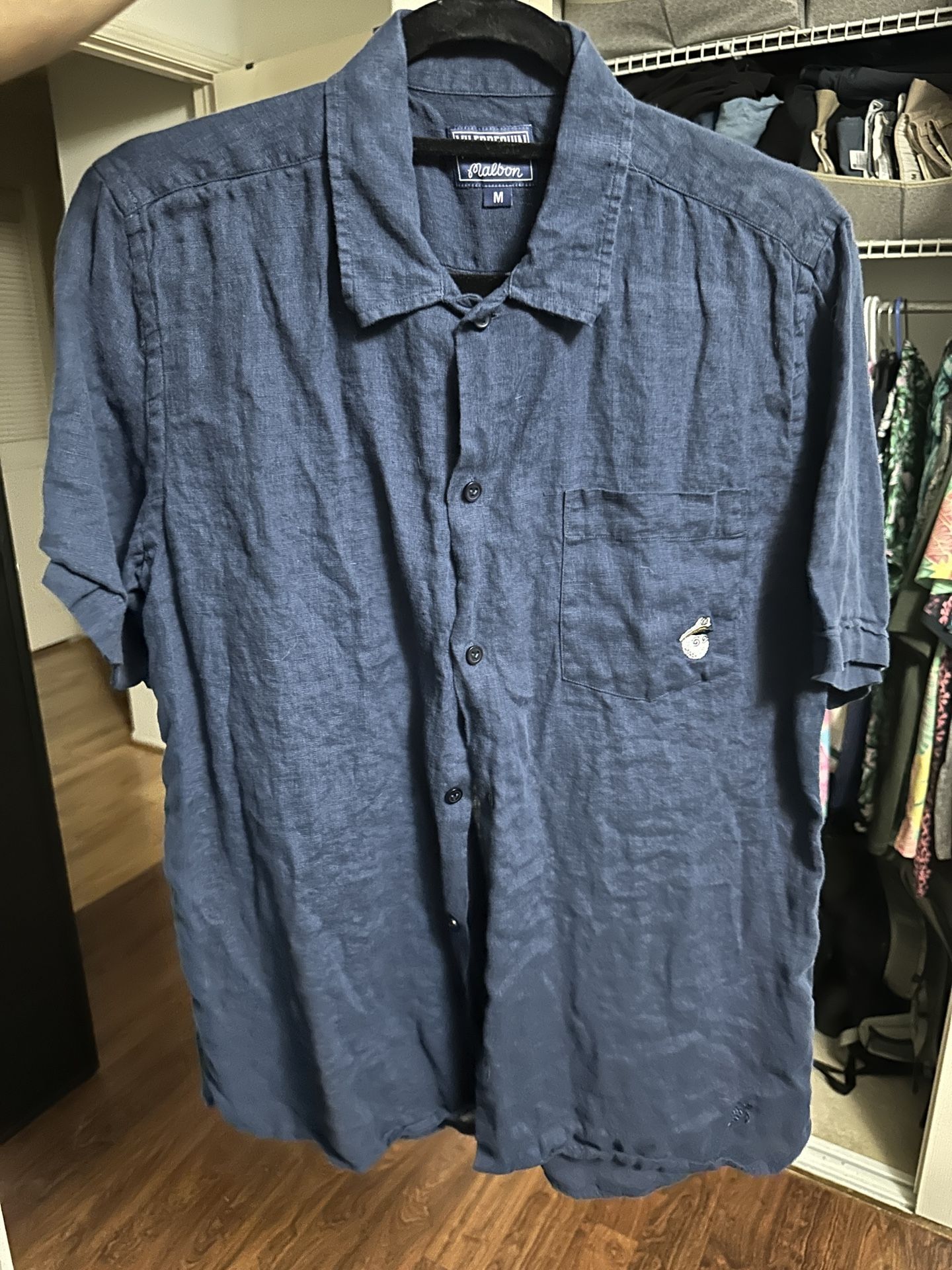 Malbon golf x vilebrequin sea shirt medium