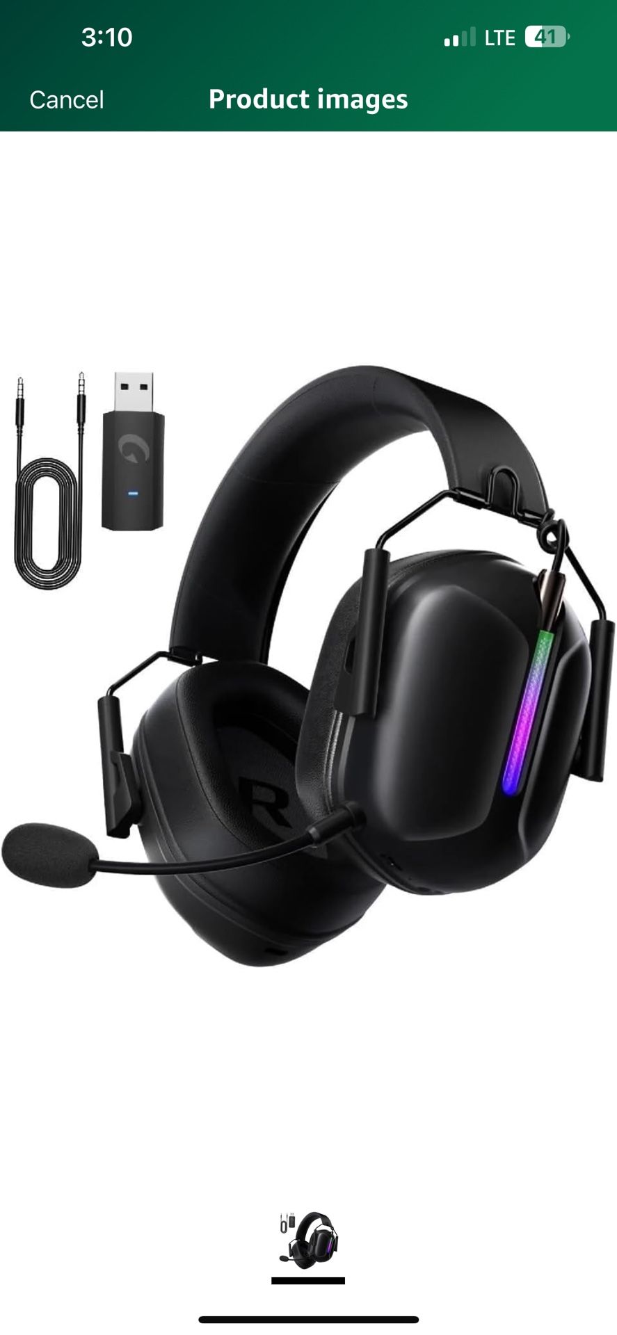 Wireless Gaming Headset for PS5, 2.4GHz Gaming Headset with Mic for PS4/Nintendo Switch, ONLY 3.5MM Wired for Xbox Series, 40H Battery - black
