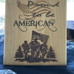 Handcrafted Patriotic Plaque 
