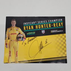 Ryan Hunter-Reay Signed Photo Card 8.5"× 11" Indycar Series Champion "To Andrew!"