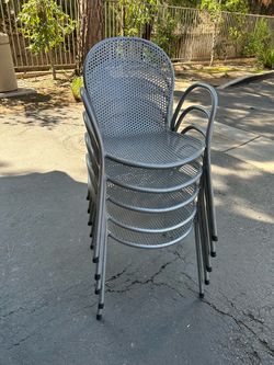 Set of 5Metal Mesh Stackable Patio Chairs