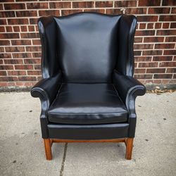 Vintage Black Wingback Chair