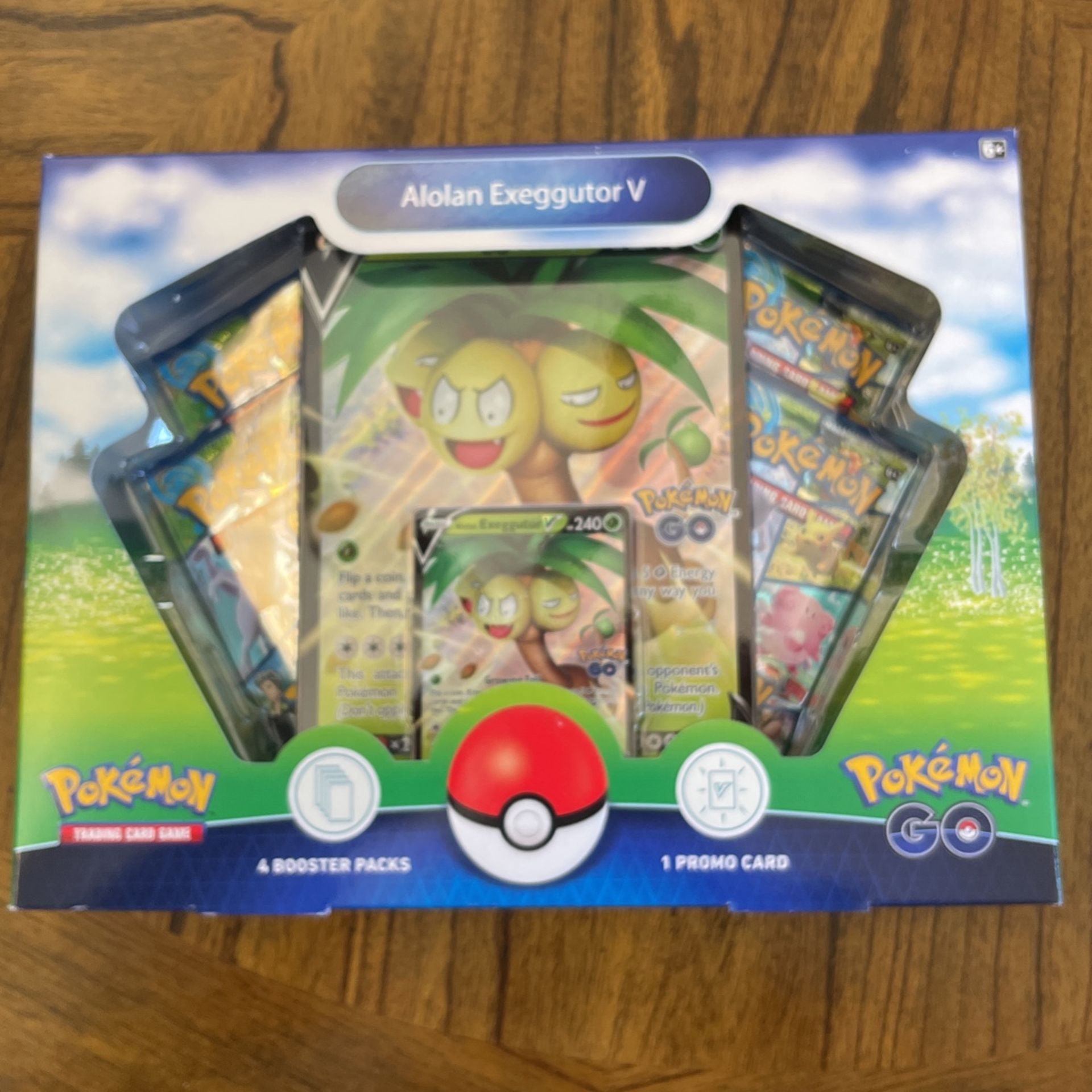 Pokemon GO TCG Trading Card Game: Alolan Exeggutor V Box - 4 booster packs  + promos! 