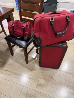 Vintage Ralph Lauren luggage Set with Rolling Suitcase and Duffel Bag