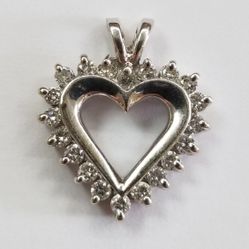 Diamond Heart Pendant 14kt.