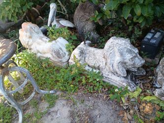 Concrete Lion Statues Laying Down