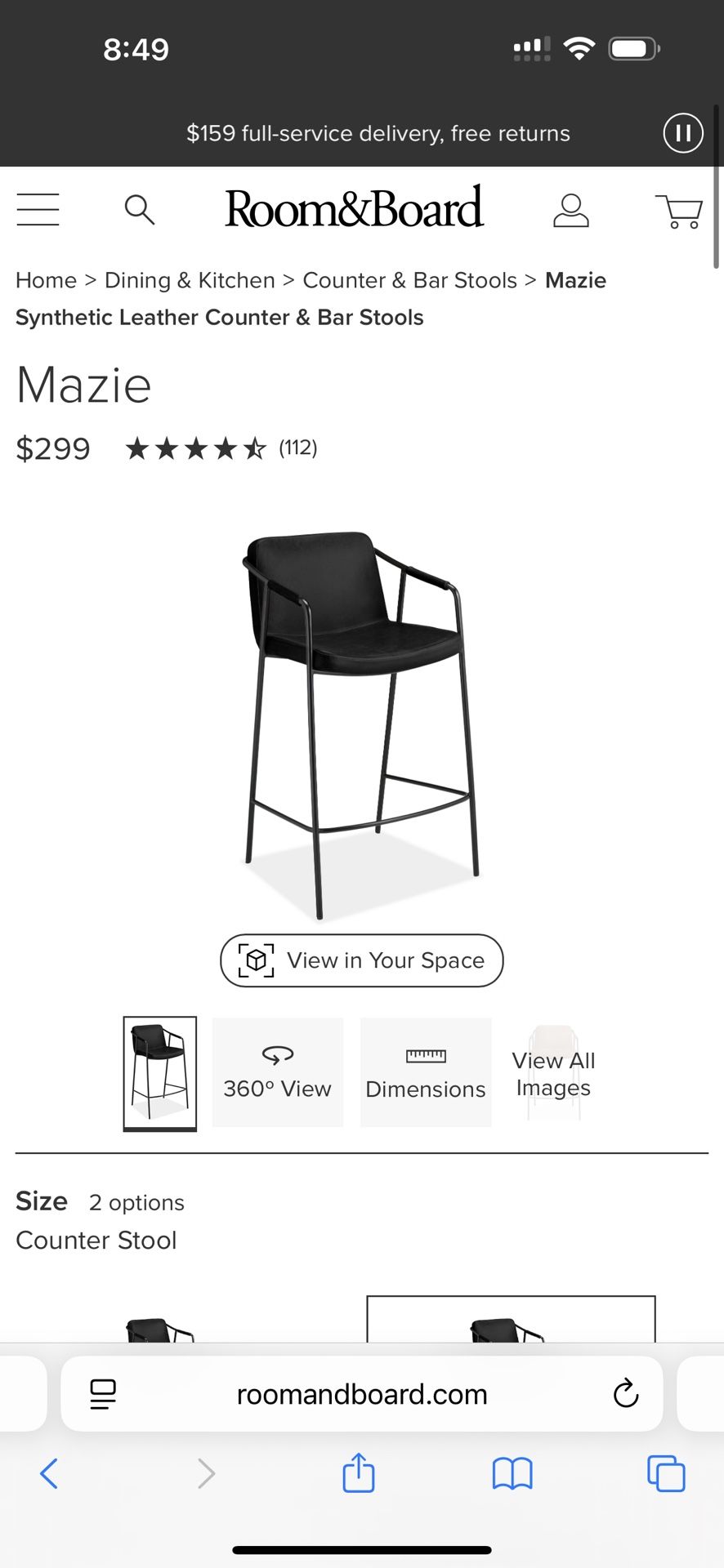 Room And Board Counter Height Bar Stools 