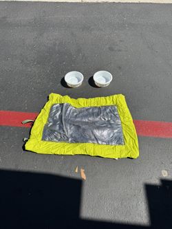 Pet Camping Blanket And Bowls