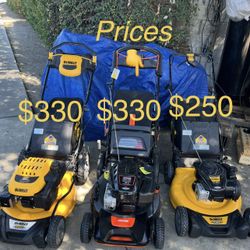 lawnmowers  prices in the picture
